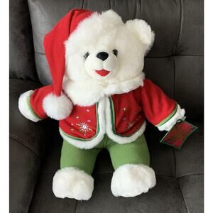 2005 Dan Dee Snowflake Teddy Bear Christmas Holiday White Stuffed Plush 18"